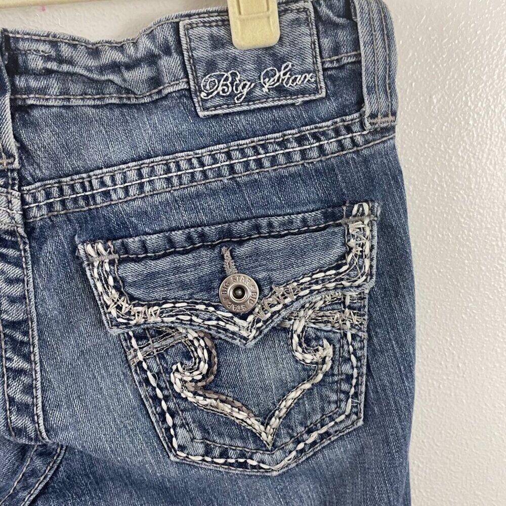 Big Star Low Rise Cut Off Denim Capris Size 28 - Picture 8 of 9